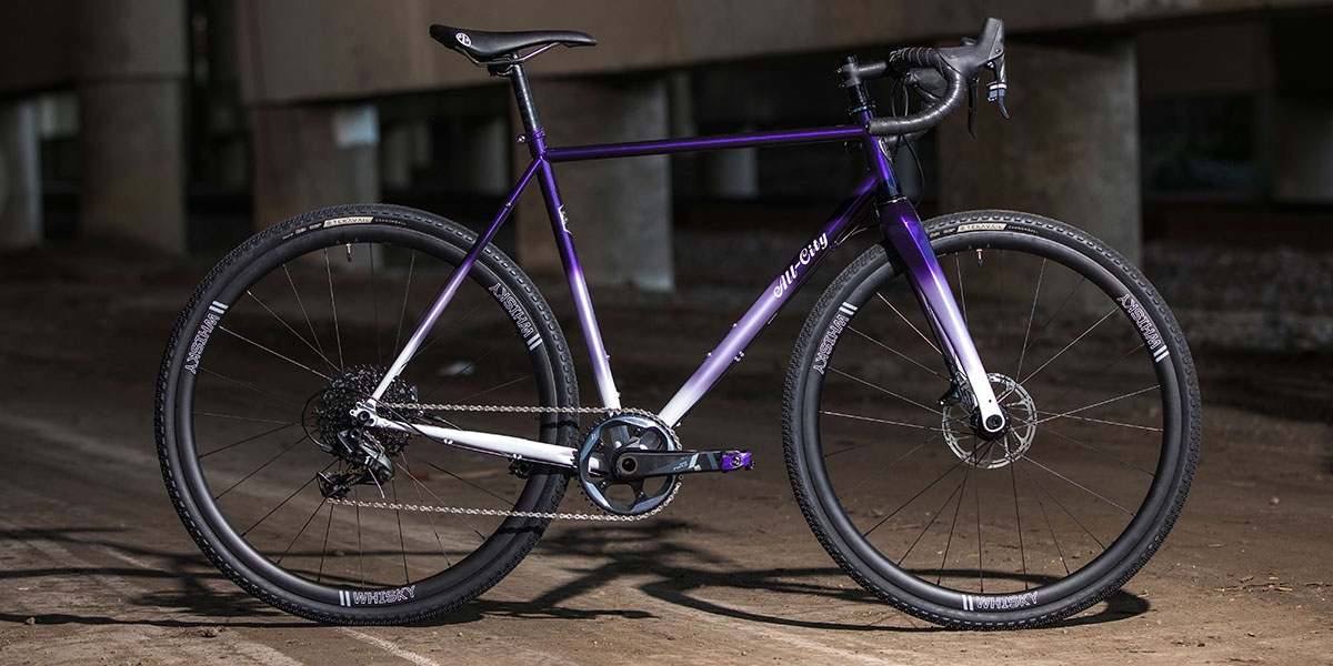 Purple All-City Cycles Cosmic Stallion Force 1 bike full-frontal view 