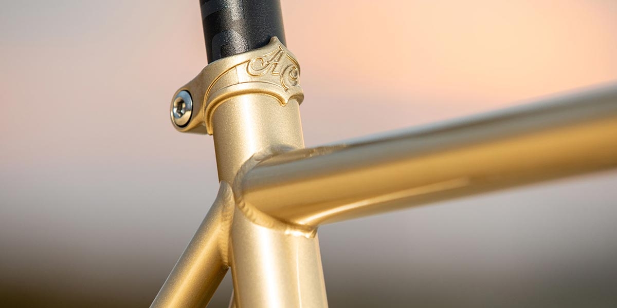 Cosmic Stallion seat tube/ toptube detail and brazed-on seatpost collar