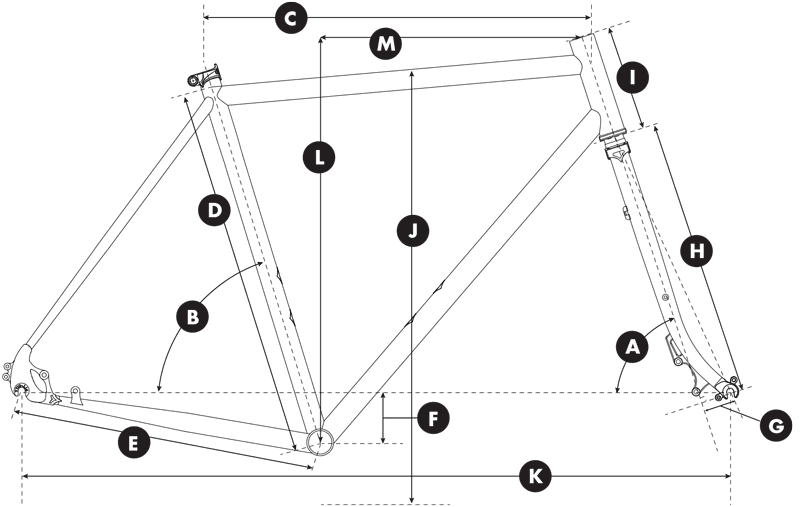 Space Horse Disc frame geometry diagram 