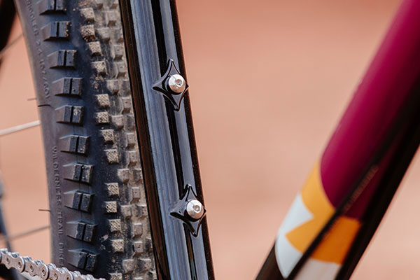 Reinforced water bottle bosses on complete Gorilla Monsoon bike