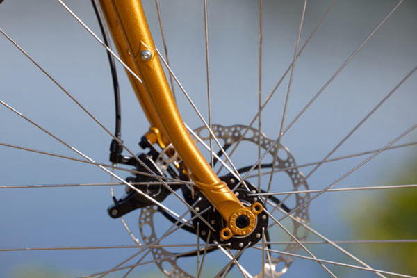 Gorilla Monsoon fork detail showing mid-blade eyelets to mount fender or rack