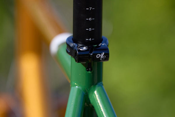 Detail of complete Gorilla Monsoon bike showing Shot Collar close-up