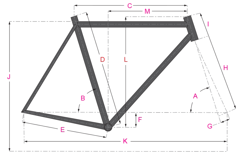 All-City Cycles Super Professional geometry diagram