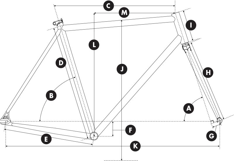 All-City Cycles bike geometry diagram