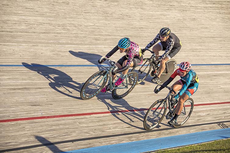 Velodrome final day racers 