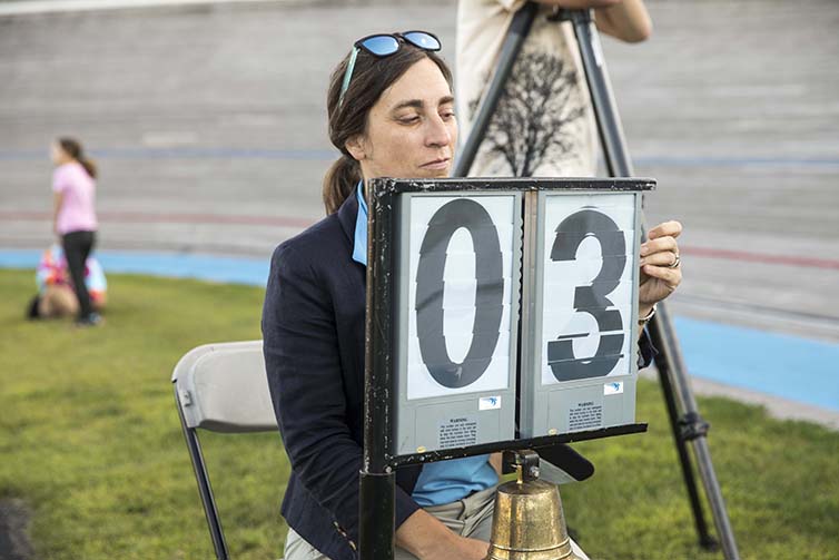 Person shows miles on the final day of Velodrome