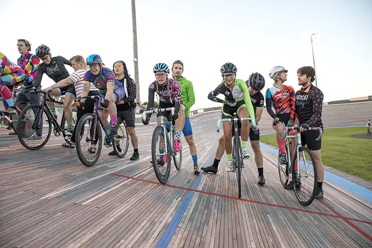 Full team lines up for race on the final day of Velodrome