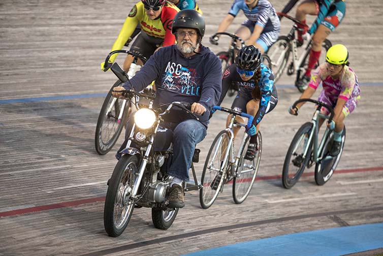 Velodrome final day motor cycle riding