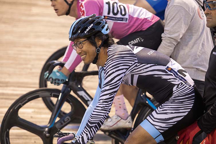 Velodrome final day smiling rider