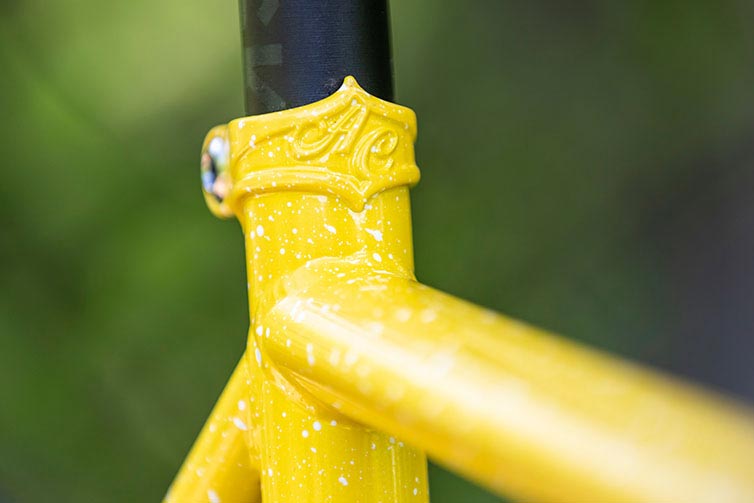 All-City Signature Brazed-On seatpost clamp with A/C logo stamped