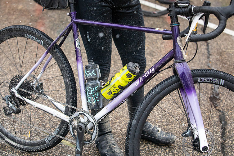 Purple and white Cosmic Stallion bike 