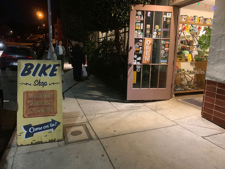 Bike shop sign in Los Angeles