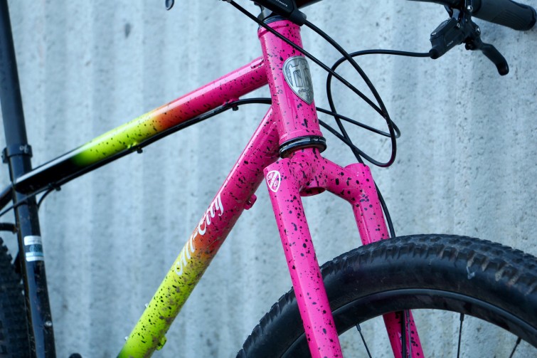 Pink bike frame