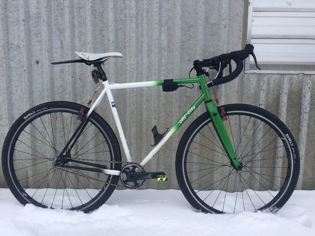 White and Green All City Bike