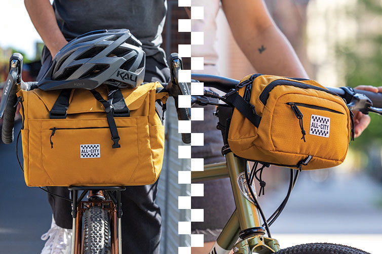 All-City Beatbox Front Rack Bag and Turntable Sling Bag collage