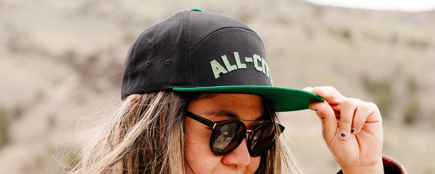 Person wearing sunglasses and All-City Logowear Wool Hat outside