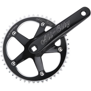 Black All-City 612 Track Crank on white background