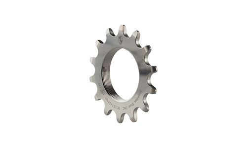 Polished silver All-City Stainless Cog on white background