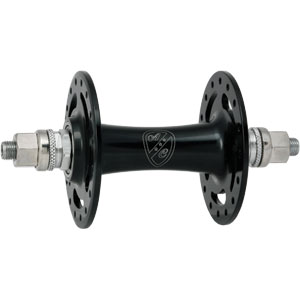 Black and silver All-City Standard Track Front hub on white background