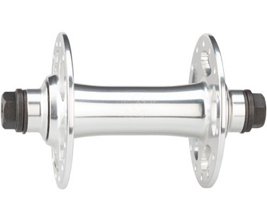 Polished Silver All-City New Sheriff SL Front track racing hub on white background 