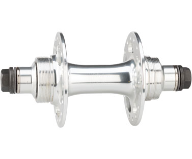 Polished silver All-City New Sheriff SL Rear hub on white background