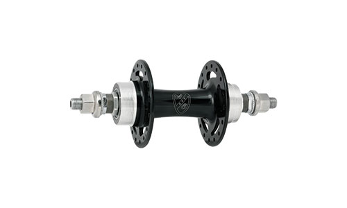 Black and silver All-City Standard 130 Rear hub on white background