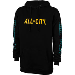 All-City Club Tropic Hoodie, front with All-City logo, black color on white background