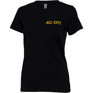 All-City Club Tropic Women's T-Shirt, front view, black with All-City logo