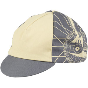 Cream and grey All-City damn fine cycling hat on white background side view, 2 of 6