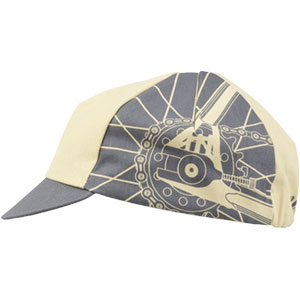 Cream and grey All-City damn fine cycling hat on white background side view, 4 of 6
