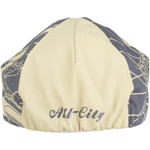 Cream and grey All-City damn fine cycling hat on white background back view, 3 of 6