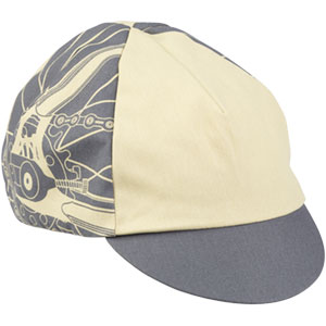 Cream and grey All-City damn fine cycling hat on white background front view, 1 of 6