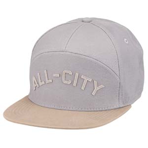 Light grey and tan All-City damn fine hat on a white background front view, 2 of 5