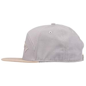 Light grey and tan All-City damn fine hat on a white background side view, 3 of 5