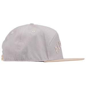 Light grey and tan All-City damn fine hat on a white background side view, 4 of 5