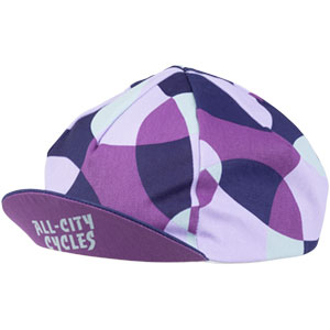All-City purple and white Dot Game hat on white background side view, 4 of 5