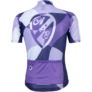 Mens All-City purple and white Dot Game jersey on white background back view, 2 of 4