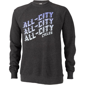 Grey All-City Flow Motion crewneck sweatshirt on white background front view