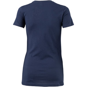 Womens Blue All-City flow motion t-shirt on white background back view, 4 of 4