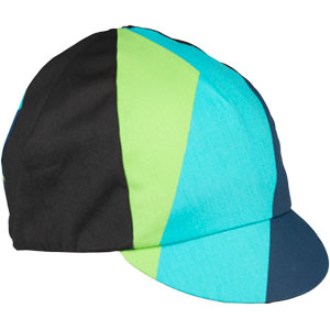 Black, blue, and green All-City Cycles Interstellar Cycling Cap on white background front view, 1 of 4