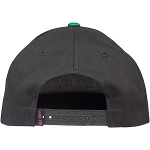 All-City Logowear Hat, black and green, rear view on white background, 3 of 3
