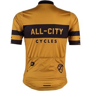 Men's All-City Classic Logowear Jersey, rear view, mustard brown, 2 of 4