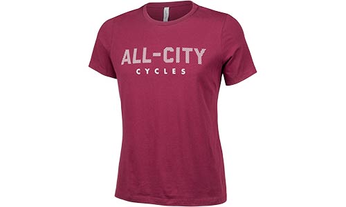 Men's All-City Logowear T-Shirt, front, maroon, on white background
