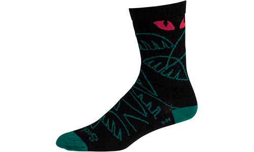 All-City Night Claw Wool Socks, side view on white background
