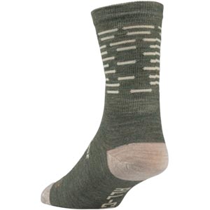 Army green and tan All-City team space horse socks on white background back view , 2 of 4