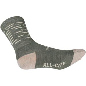 Army green and tan All-City team space horse socks on white background bottom view, 4 of 4