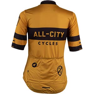 Women's All-City Classic Logowear Jersey, rear view, mustard brown, 4 of 4