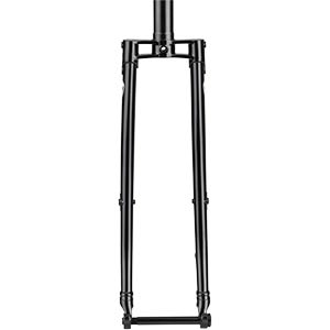 All-City Gorilla Monsoon thru-axle fork, black, front view on white background, 2 of 2