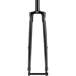 All-City Space Horse Fork, black, straight on front view with thru-axle on white background, 2 of 2